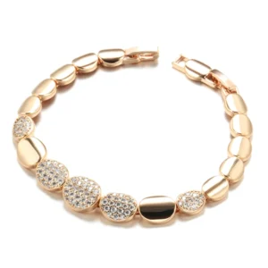 Oval Link Vintage Luxury Bracelet – Rose Gold & Zircon