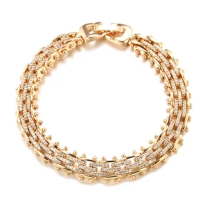 Unique Link Vintage Luxury Bracelet – Rose Gold & Zircon