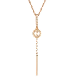 Long Tassel Luxury Pendant Necklace – Rose Gold & Zircon