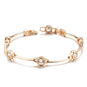 Elegant Luxury Bracelet – Rose Gold & Zircon