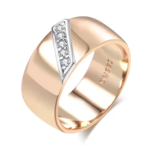 Silver Luxury Ring – Rose Gold & Zircon